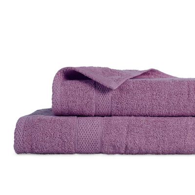 Set 2 Toallas de Baño Plumetti Colorix 68 x 137 cm Morado