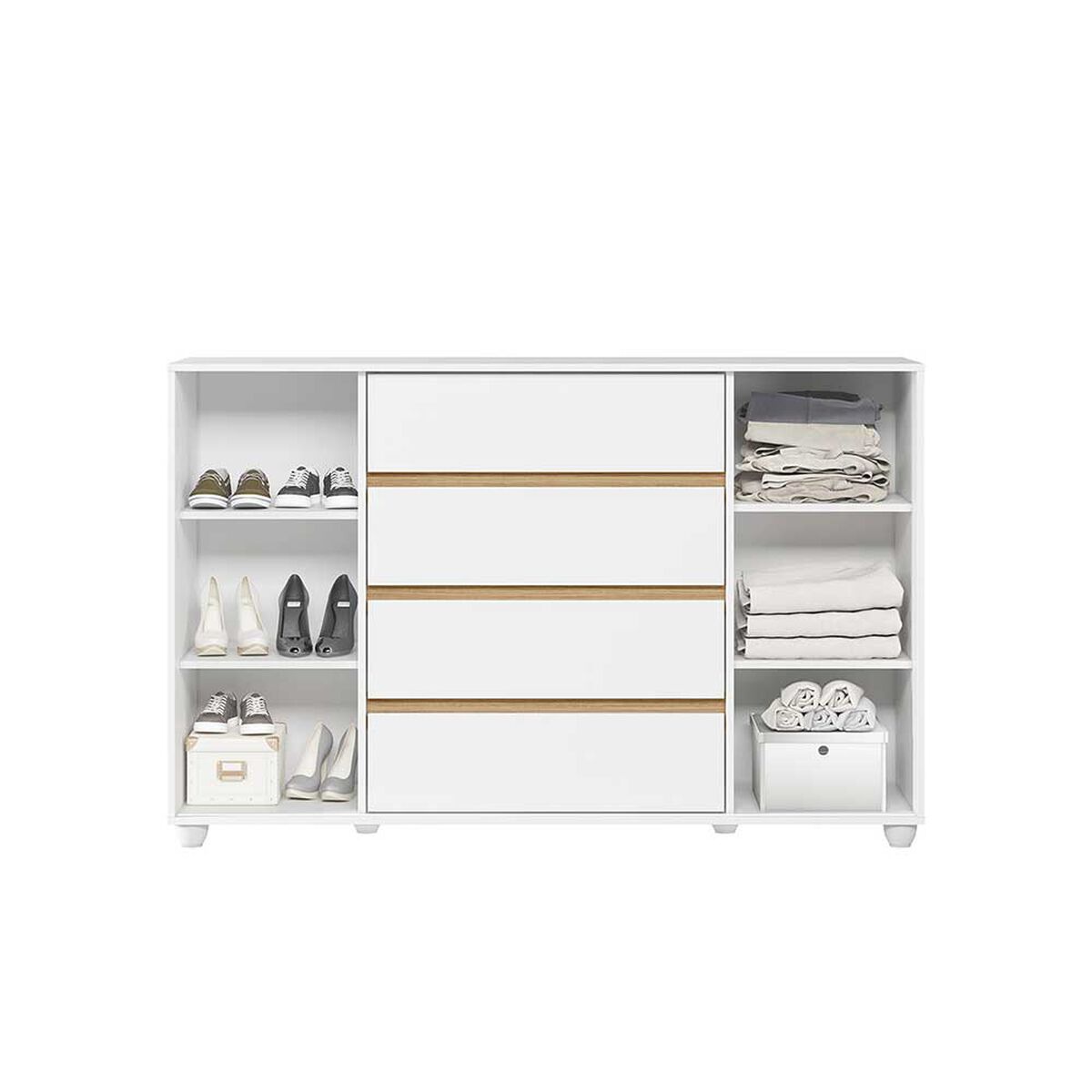 Cómoda Vekkahome Evidenza 4 Cajones Blanco