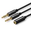 Cable De Audio Splitter H/2M Estereo Jack 3.5Mm/2Plug 3.5Mm 20Cm Negro Trenzado Ugreen Av140