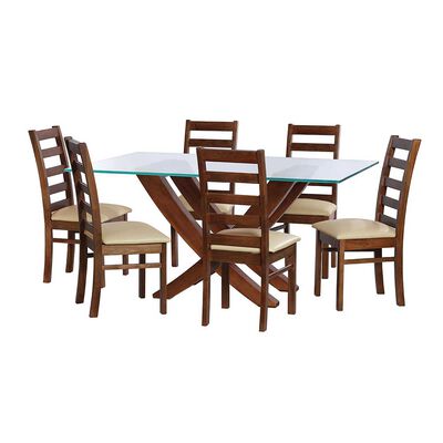 Juego de Comedor Latam Home Alicante 6 Sillas Beige