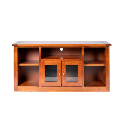 Rack TV Muebles Hema Berlin Hasta 50" Nogal Vidrio
