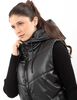 Parka Puffa Ecocuero Sin Mangas Mujer Icono