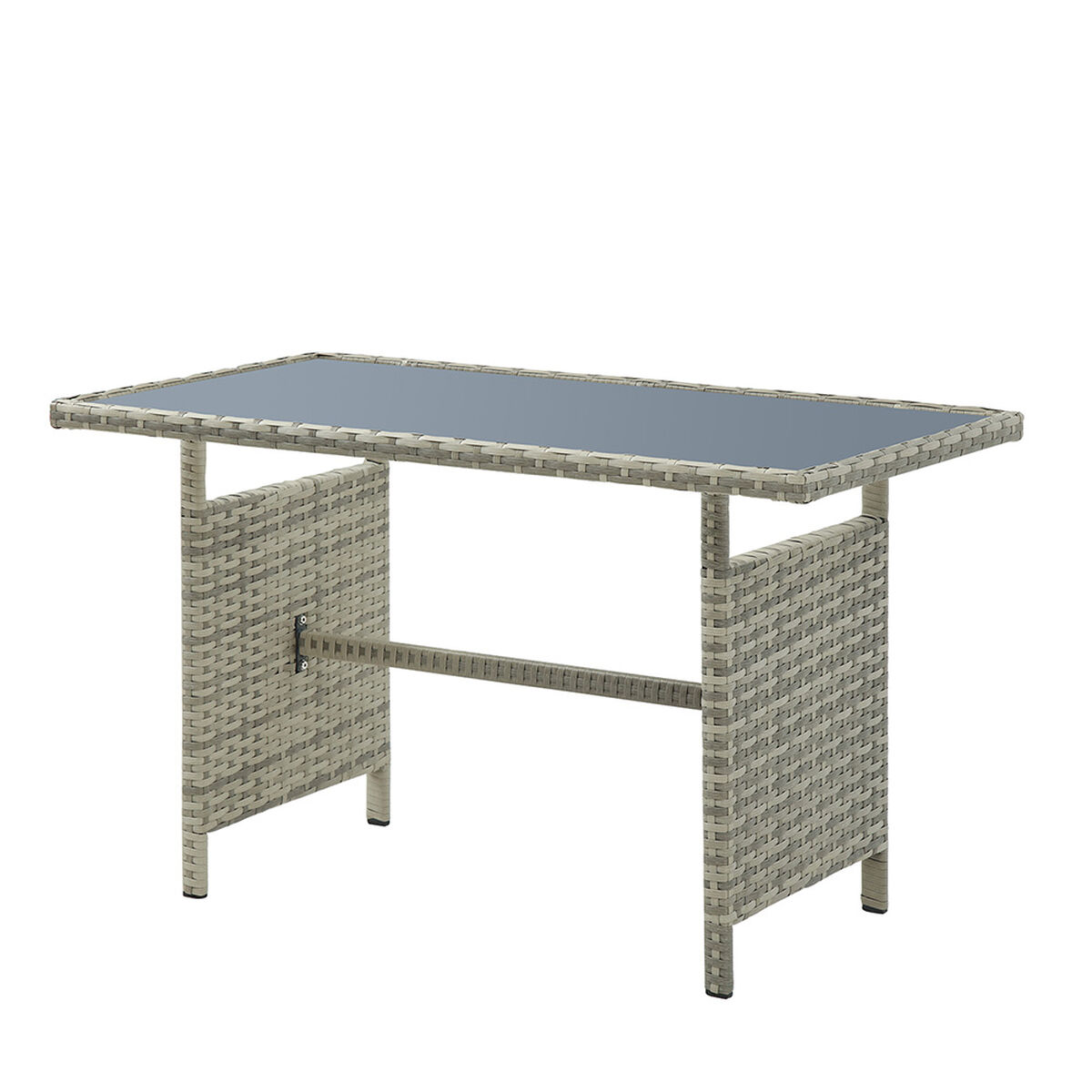 Juego de Terraza Vekkahome Hades Sofá Seccional 6 Cuerpos + Dos Pouf Beige