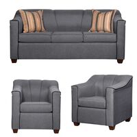 Juego de Living Ruzam Mobel Venecia  Sofá 3 Cuerpos + Dos Sillones 1 Cuerpo Lino Gris