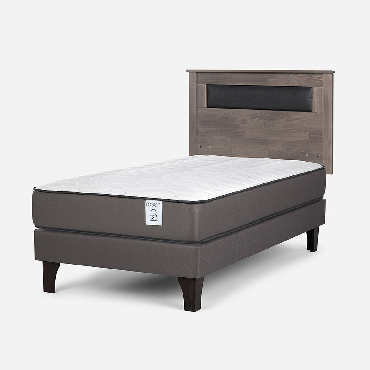 Cama Europea Rosen 1,5 Plazas New Style 2 Plus + Respaldo Ferrara