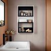 Mueble Auxilar Muro Baño Tuhome Eco Blanco y Wengue 