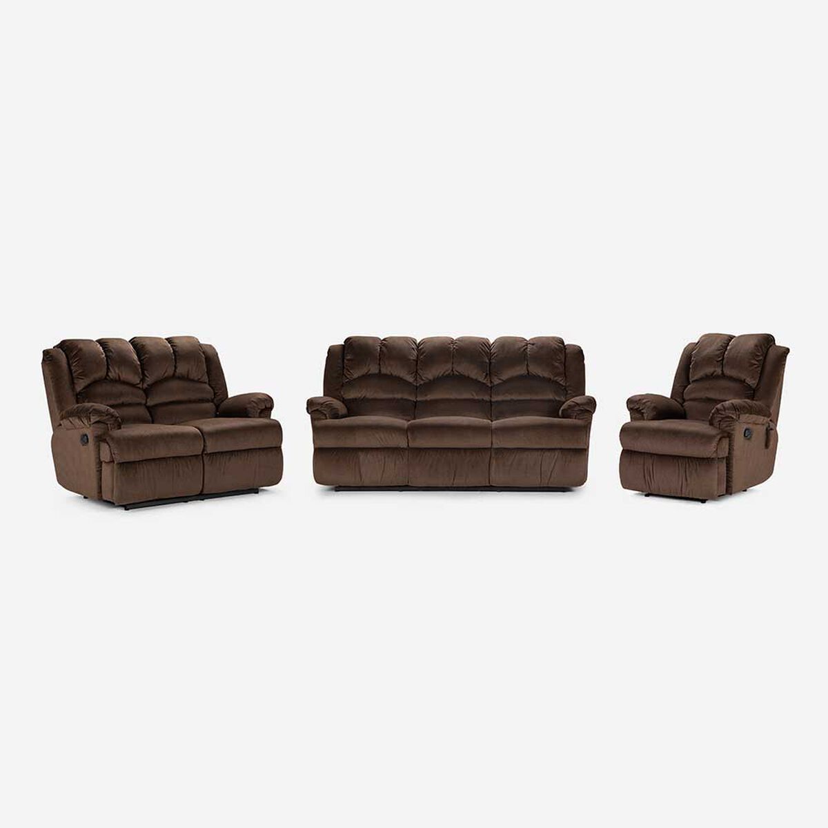 Juego de Living Rosen Jarrie 3-2-1 Cuerpos Caf&eacute;