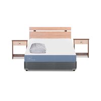 Cama Americana CIC Full Excellence + Respaldo + 2 Velador Olmo + Plumón