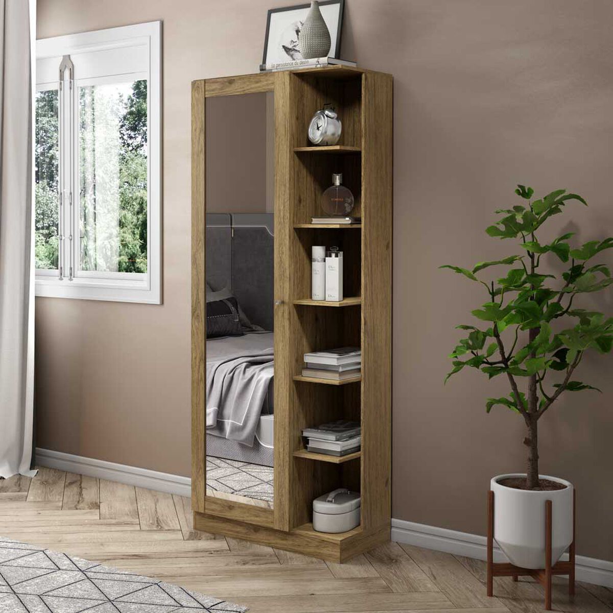 Zapatera Home Mobili Bardo 1 Puertas Café