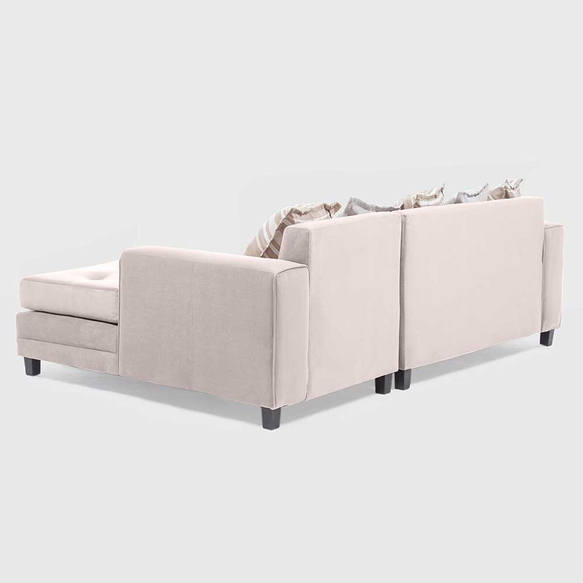 Sofá Seccional Derecho Living Factory Milan 3 Cuerpos Beige