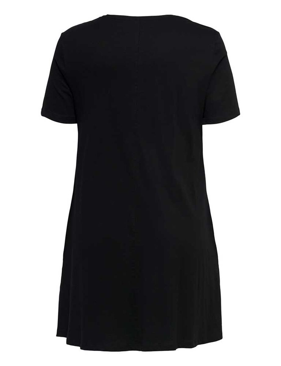 Vestido Corto Liso Manga Corta Bolsillos Mujer Only Carmakoma