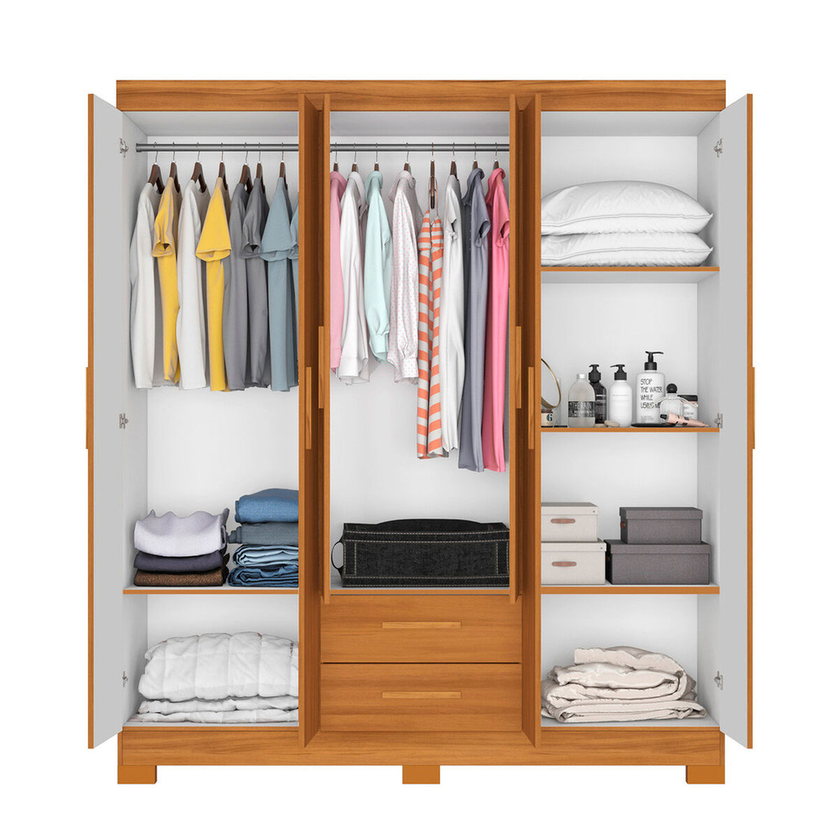 Closet Home Mobili Badara 6 Puertas 2 Cajones Caf&eacute;
