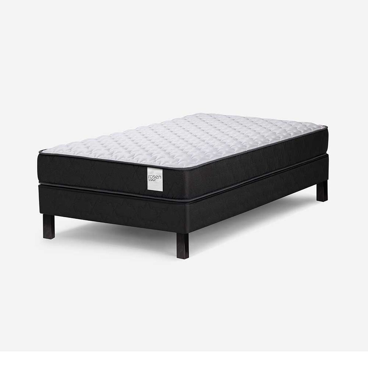 Cama Europea Rosen 1 Plaza Wave + Respaldo Tabor Grafito