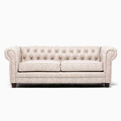 Sofá Barra Design Chesterfield 3 Cuerpos Skin Beige