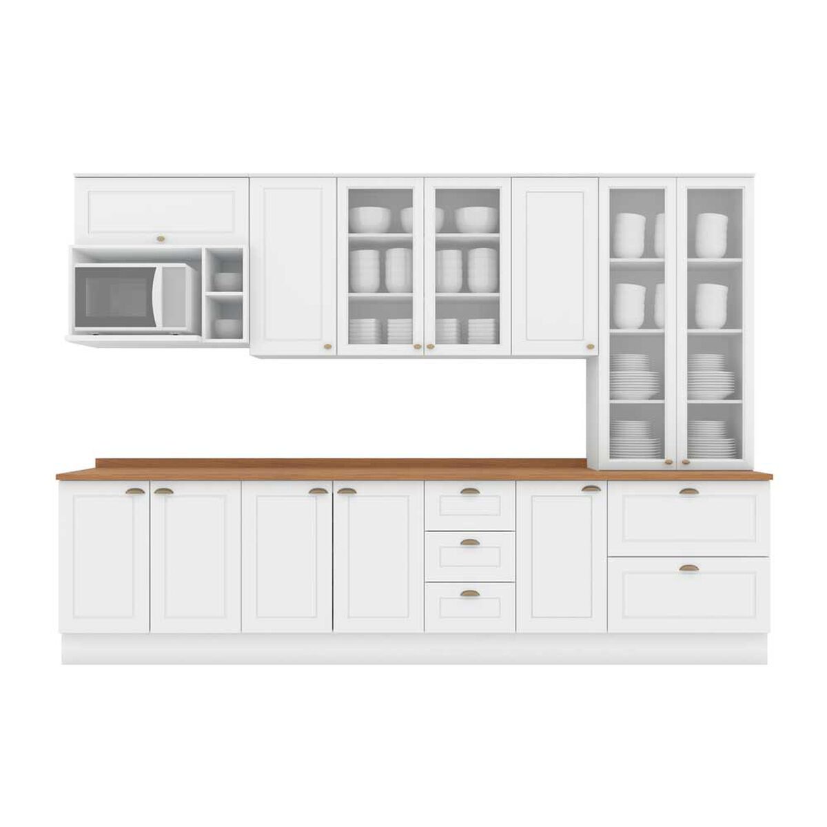 Kit Cocina Home Mobili Americana 12 Puertas 5 Cajones Natural