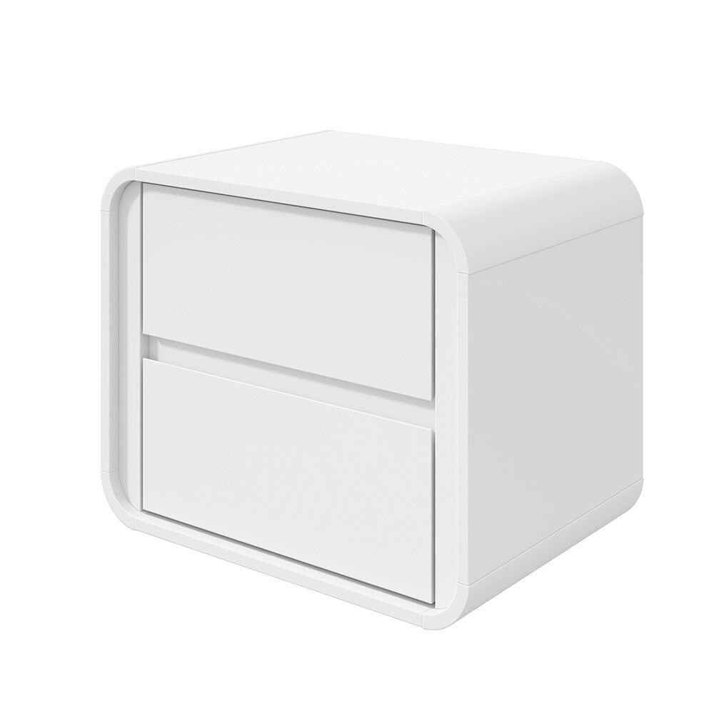 Velador Di Poretti Design Loop 2 Cajones Blanco