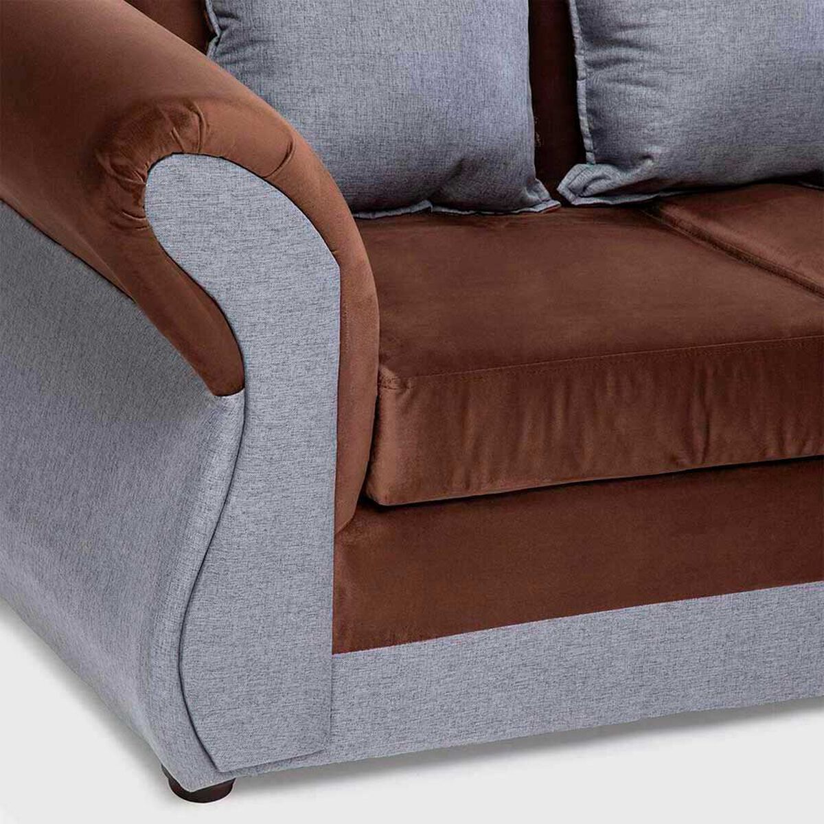 Sof&aacute; Seccional Almore New Irlanda 5 Cuerpos Caf&eacute; Gris