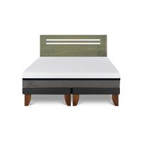 Cama Europea CIC Base Dividida 2 Plazas Balance + Respaldo Munich Olivo