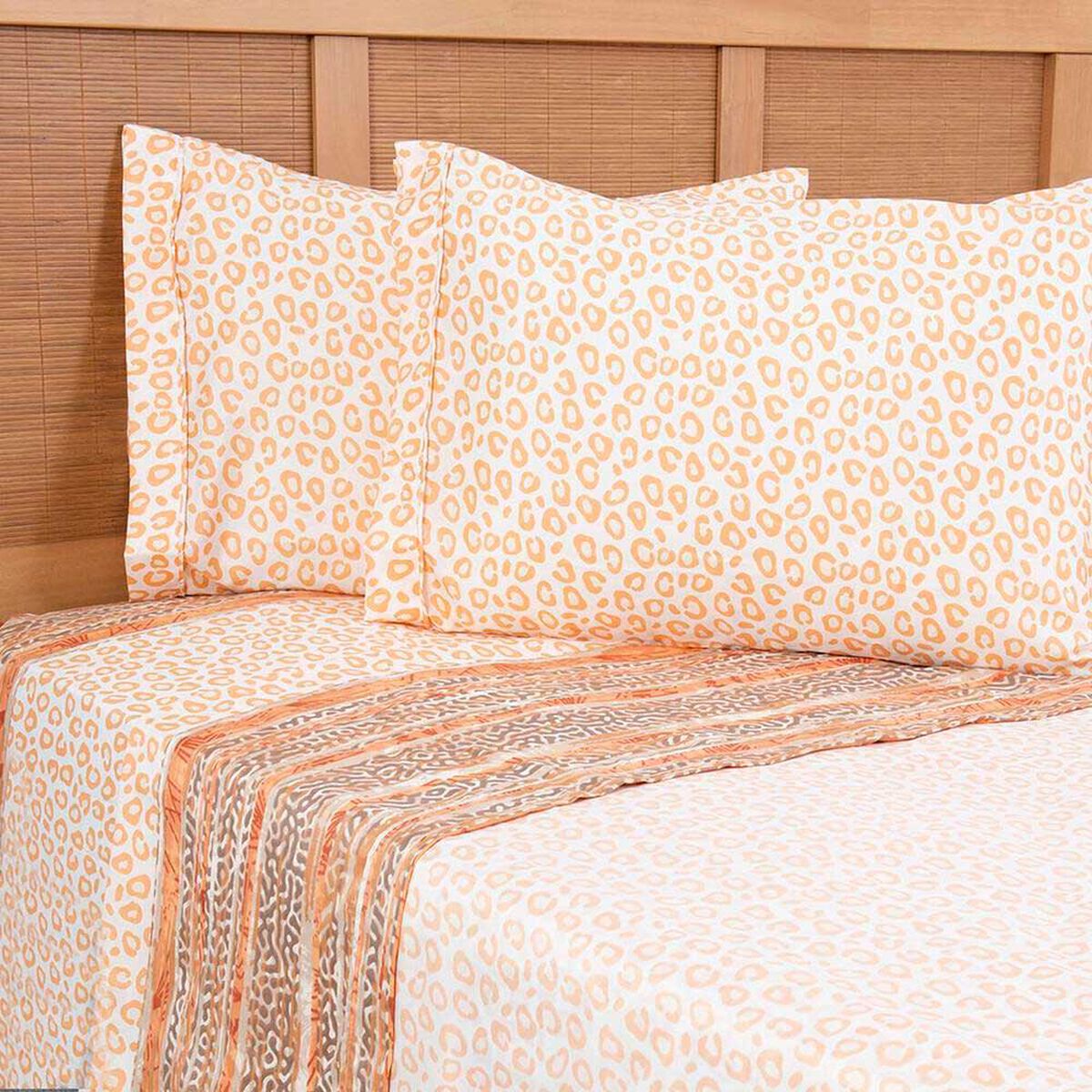 Juego de S&aacute;banas Plumetti King Estampada Tamarin