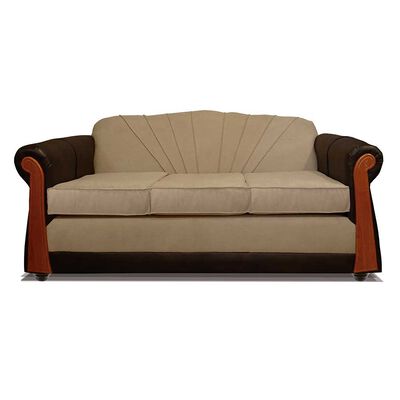 Sofá Elegant Detail Marsella 3 Cuerpos Tela/PU Beige