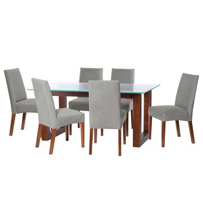 Imagen 1 del producto Juego de Comedor Latam Home Pamplona Salamanca 6 Sillas Velvet Burdeo