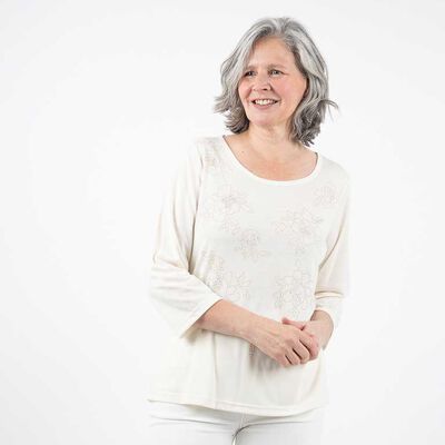 Polera Manga 3/4 Mujer Portman Club Crudo, Negro