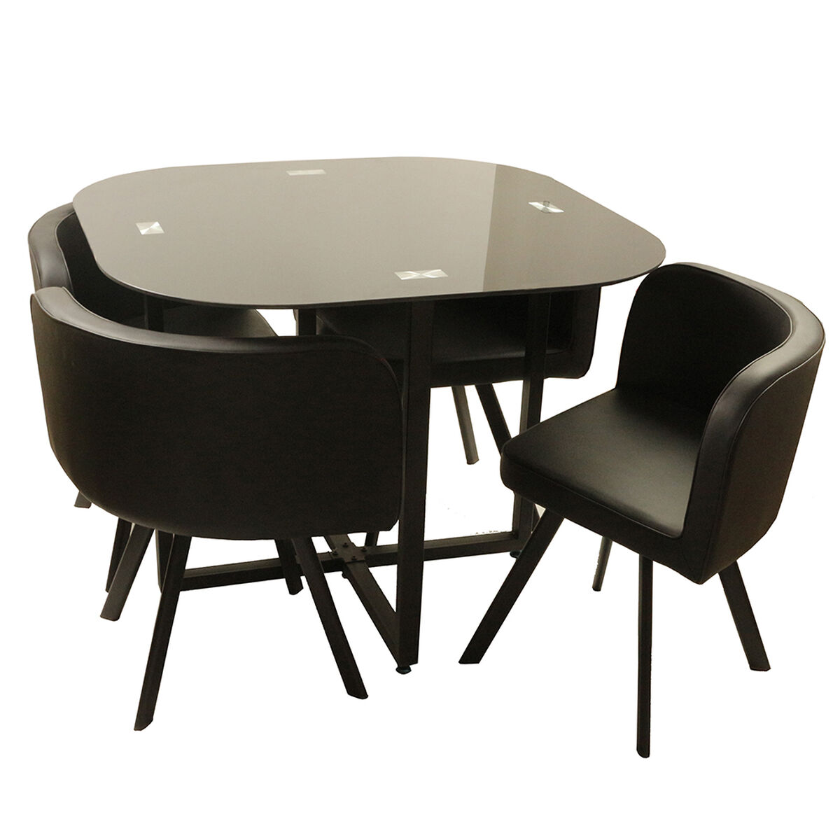 Juego de Comedor Casanova Dalia 4 Sillas Negro