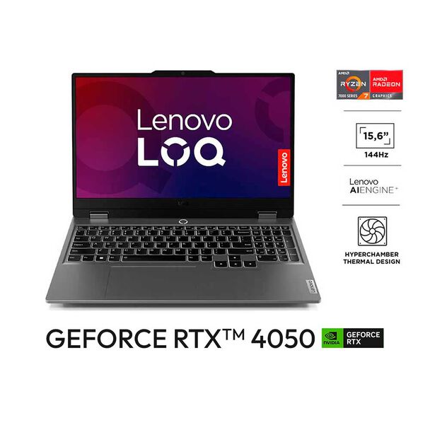 Notebook Gamer Lenovo LOQ AMD Ryzen 7 24GB 512GB SSD 15,6"" NVIDIA RTX4050