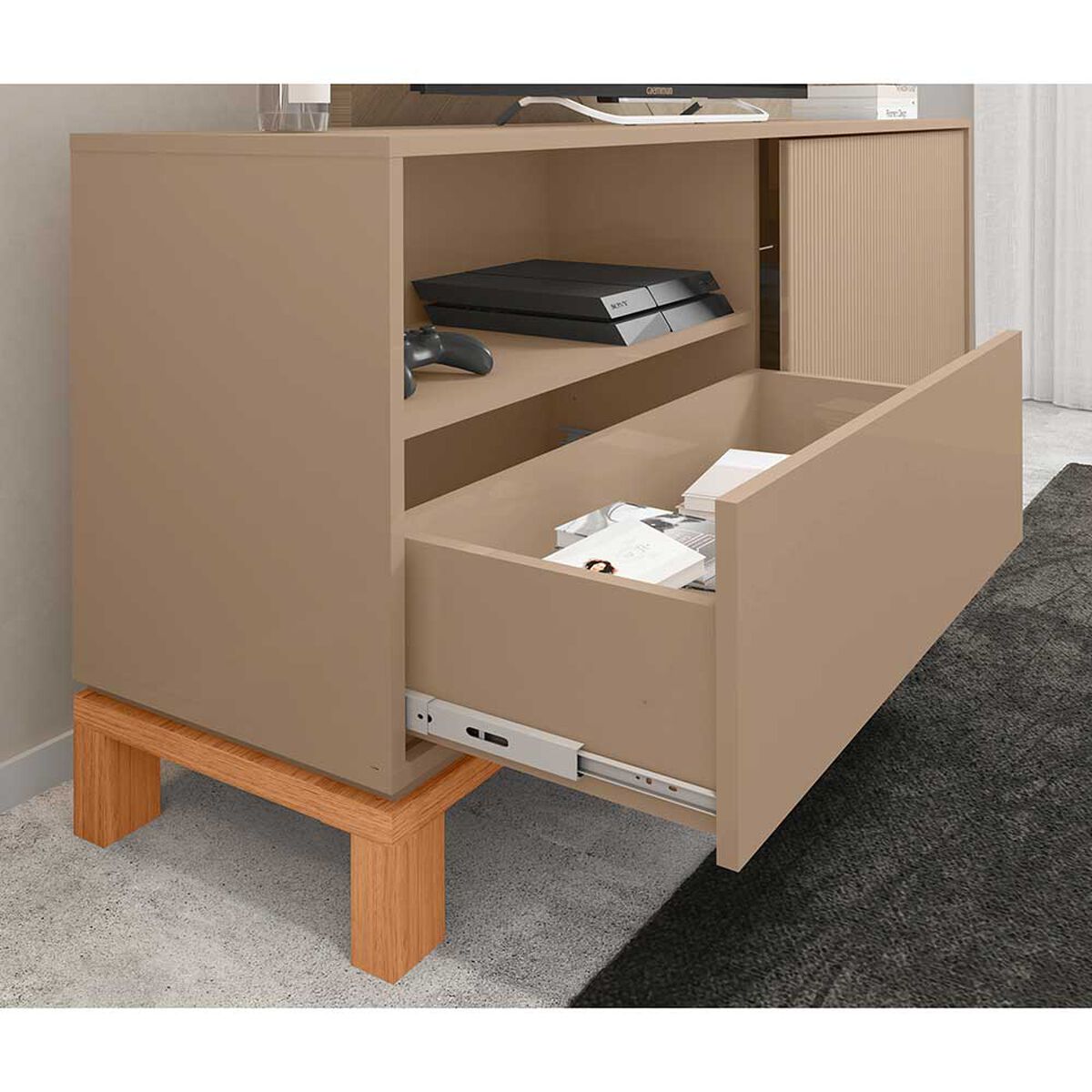 Rack Decocasa Mondrian Hasta 55" Gris