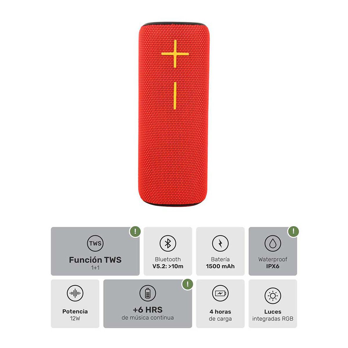 Parlante Bluetooth Lhotse Pulse On Rojo