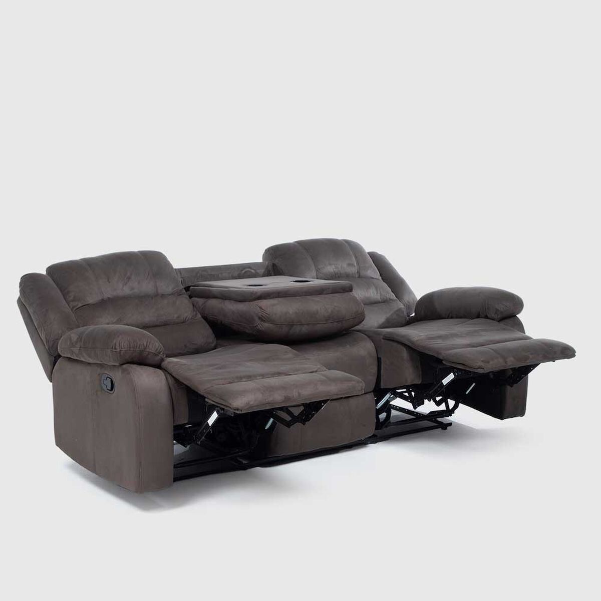 Juego de Living Reclinable Daniels Sof&aacute; 3 Cuerpos + 2 Bergers Martell Gris