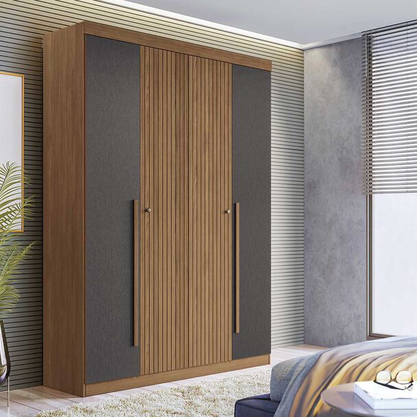 Clóset Onessta Buriti 4 Puertas 2 Cajones Jatoba Grafito