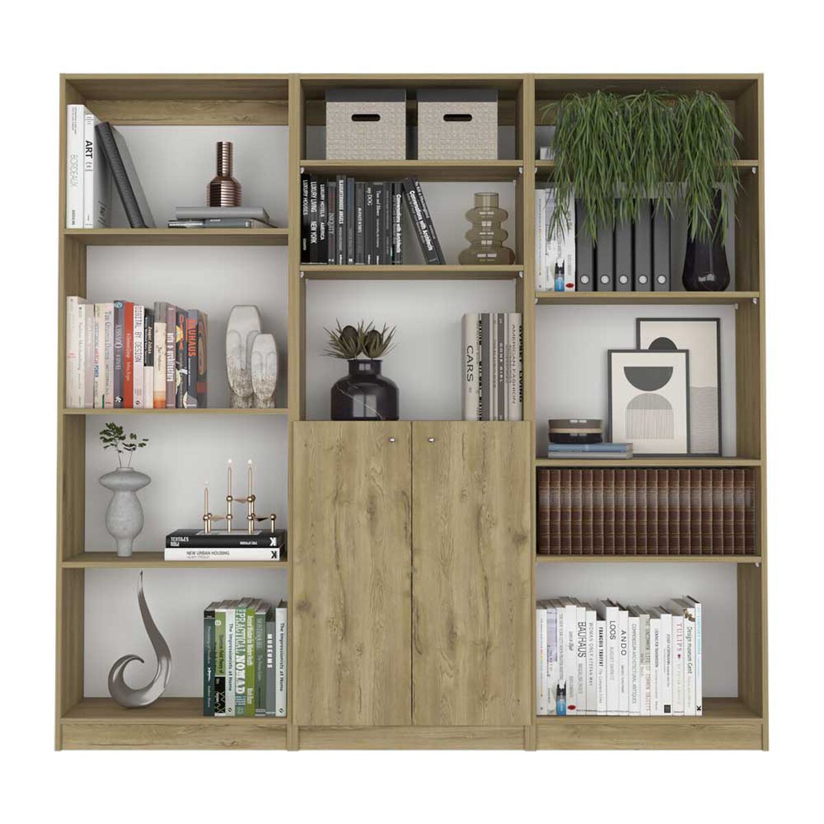 Estante 4 Repisas + Estante 2 Puertas + Estante 5 Repisas TuHome Home Macadamia
