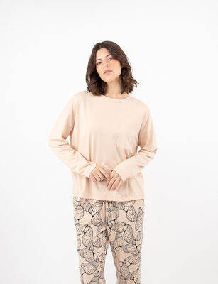 Imagen 1 del producto Pijama Mujer Zibel Beige, Negro
