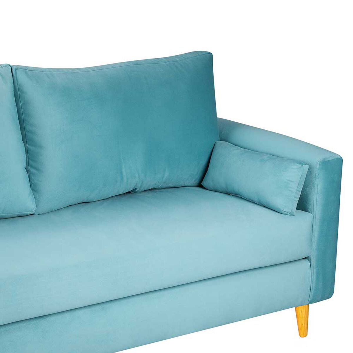 Sof&aacute; Bodevir Sky Felpa 04 3 Cuerpos Turquesa&nbsp;