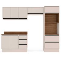 Kit Cocina Modular Premier Vekkahome 7 Puertas 5 Cajones Beige