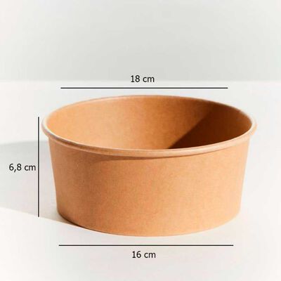 Imagen 2 del producto Envase Bowl con tapa Pet De Gaune 1300 ML 50 Unidades