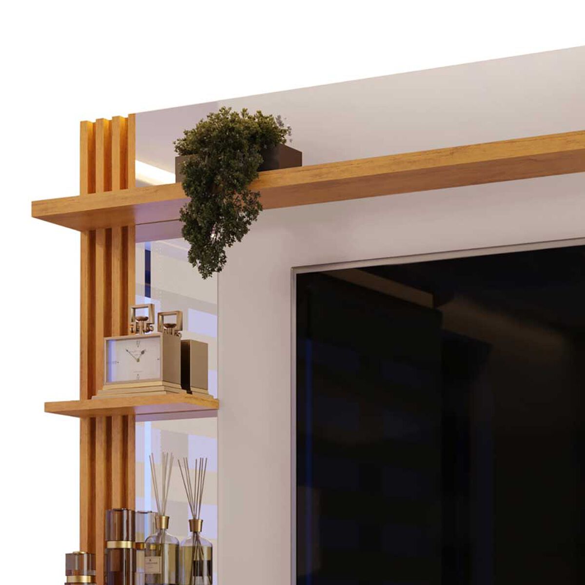 Panel TV Vekkahome Marin Hasta 55" Blanco Café