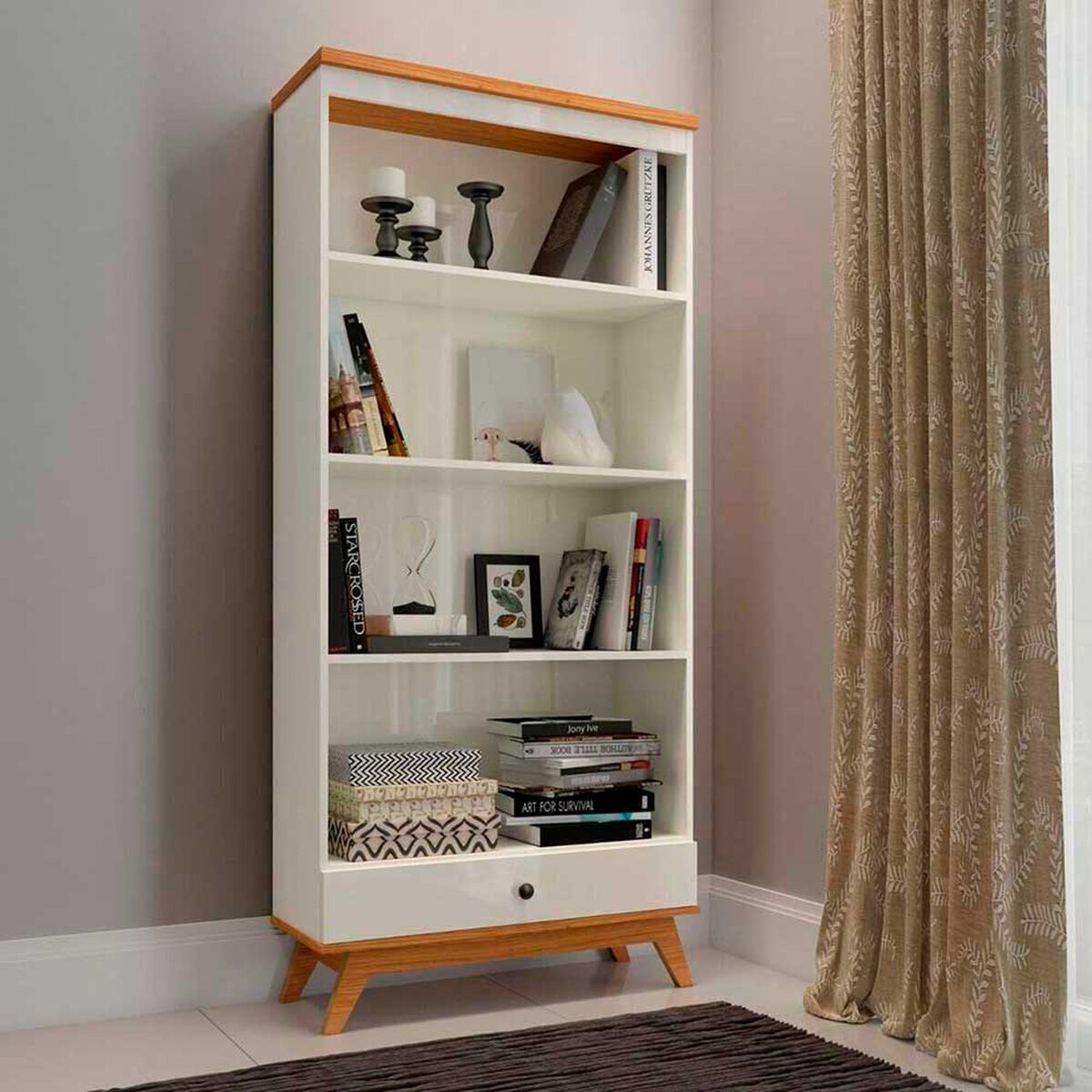 Estante Roca Recife Blanco Canela