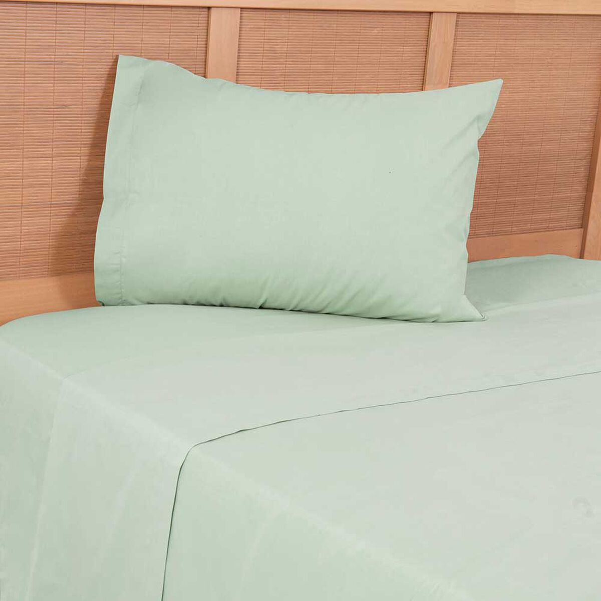 Juego de S&aacute;banas Mashini 144 Hilos 1,5 Plazas Liso Verde