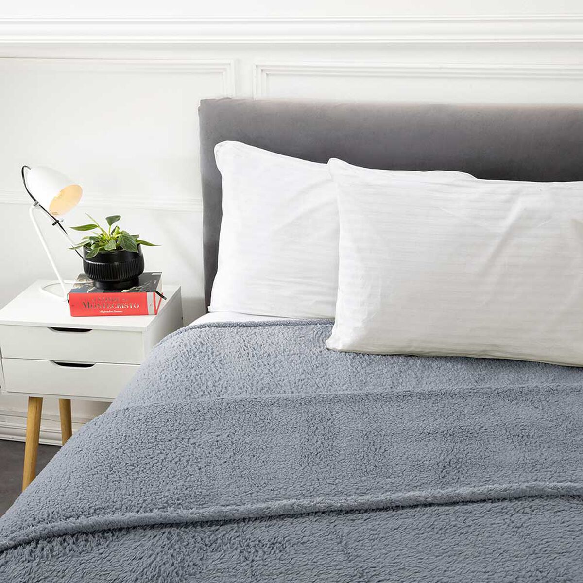 Frazada Sherpa Color Casanova 2 Plazas Azul