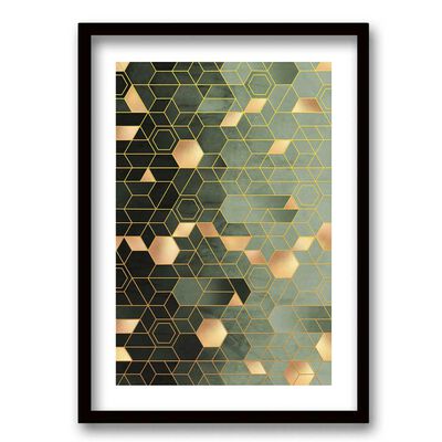 Cuadro Decorativo Retela Hexagonos 40 x 30 cm