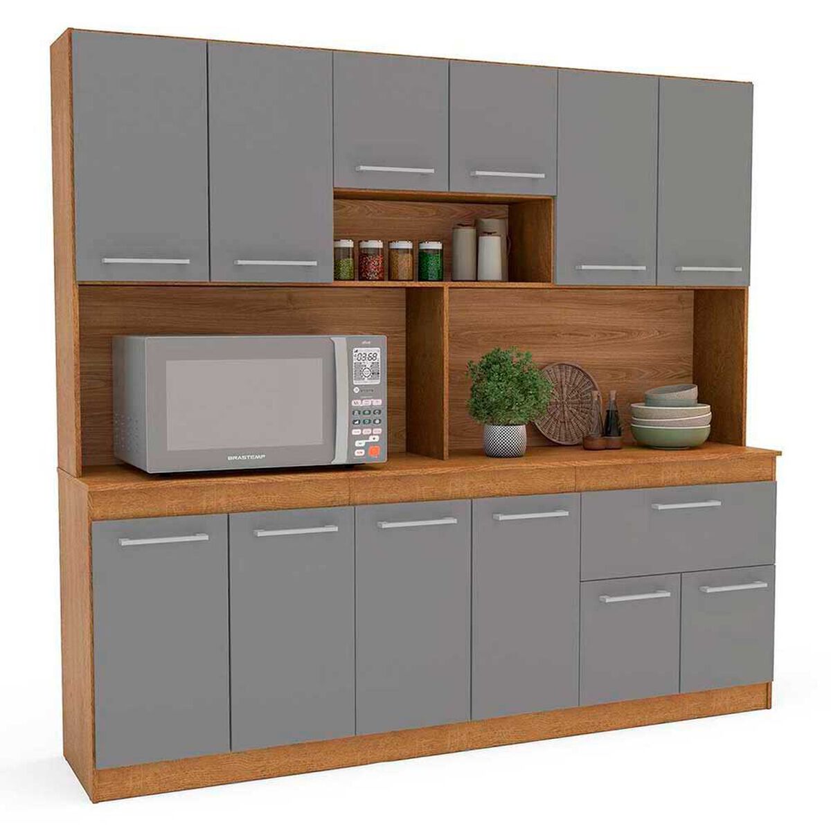 Mueble de Cocina Vekkahome Buck 1 Caj&oacute;n 12 Puertas Gris