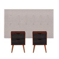 Respaldo 2 Plazas + 2 Veladores CIC Tigris