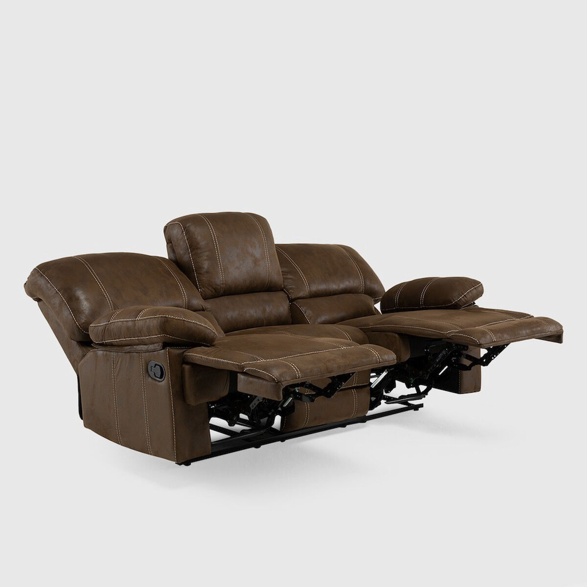 Juego de Living Reclinable Daniels Castle Sof&aacute; 3 Cuerpos + 2 Bergere Caf&eacute;