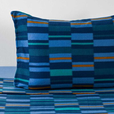 Imagen 2 del producto Sábana de polar American Family 1,5 Plazas Block Azul