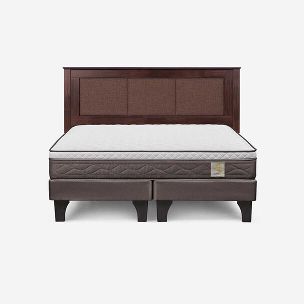Cama Europea Rosen Base Dividida 2 Plazas New Style 4 Plus + Respaldo Rachel
