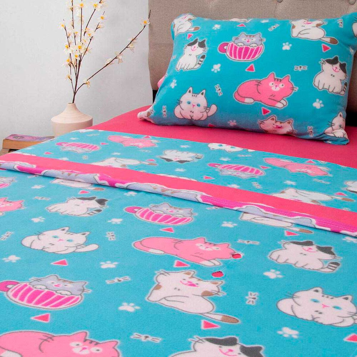 S&aacute;bana de Polar Doral 1,5 Plazas Senses Gatos