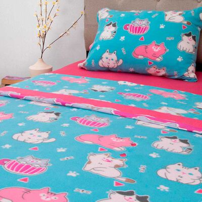 Imagen 2 del producto Sábana de Polar Doral 1,5 Plazas Senses Gatos