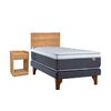 Cama Europea Celta 1,5 Plazas Everest + Respaldo + Velador Aura Honey